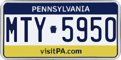 PA license plate MTY5950