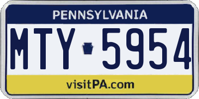 PA license plate MTY5954