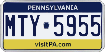 PA license plate MTY5955