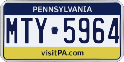 PA license plate MTY5964