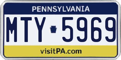 PA license plate MTY5969