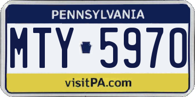 PA license plate MTY5970
