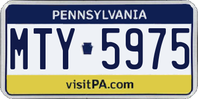 PA license plate MTY5975