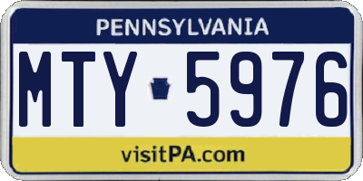 PA license plate MTY5976