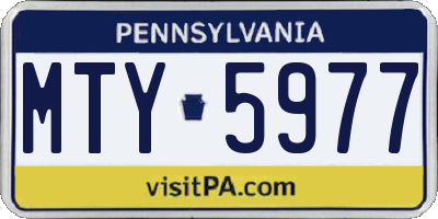 PA license plate MTY5977