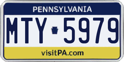 PA license plate MTY5979