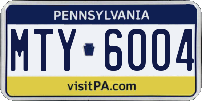 PA license plate MTY6004