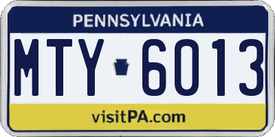 PA license plate MTY6013
