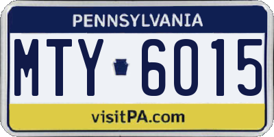 PA license plate MTY6015