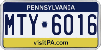 PA license plate MTY6016