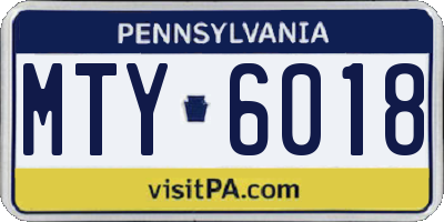 PA license plate MTY6018