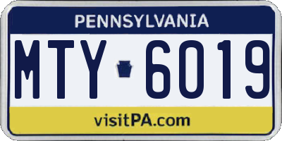 PA license plate MTY6019