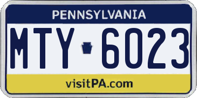 PA license plate MTY6023