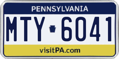PA license plate MTY6041