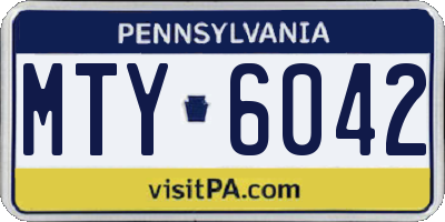 PA license plate MTY6042