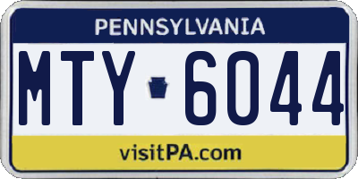 PA license plate MTY6044