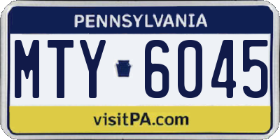 PA license plate MTY6045