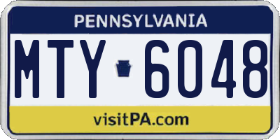 PA license plate MTY6048