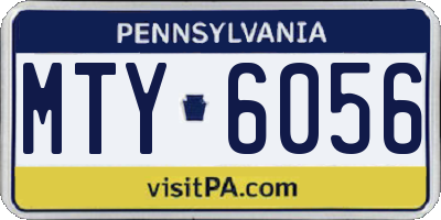 PA license plate MTY6056