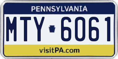 PA license plate MTY6061