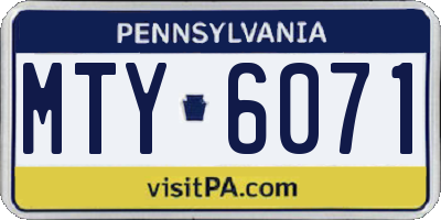 PA license plate MTY6071