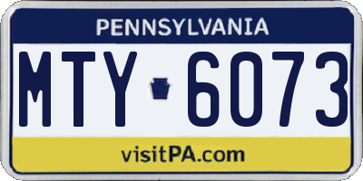 PA license plate MTY6073