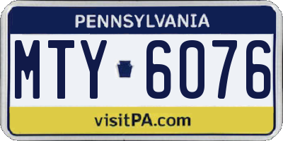 PA license plate MTY6076