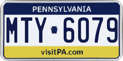 PA license plate MTY6079