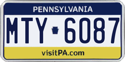 PA license plate MTY6087