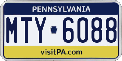 PA license plate MTY6088