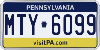 PA license plate MTY6099