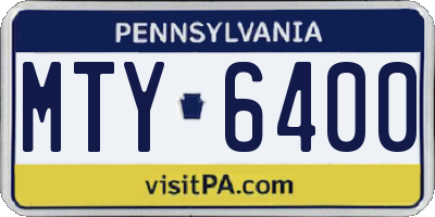 PA license plate MTY6400