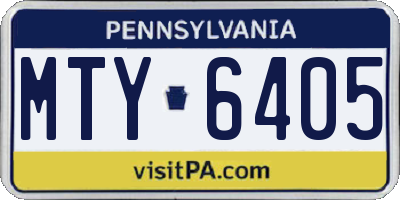 PA license plate MTY6405