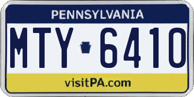 PA license plate MTY6410
