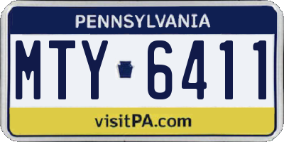 PA license plate MTY6411
