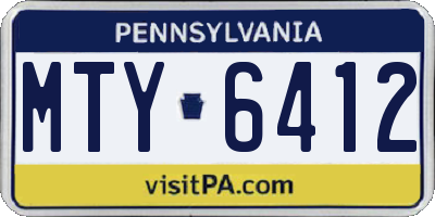 PA license plate MTY6412