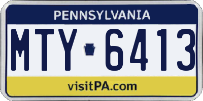 PA license plate MTY6413