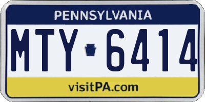 PA license plate MTY6414