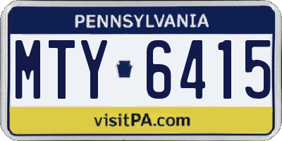 PA license plate MTY6415