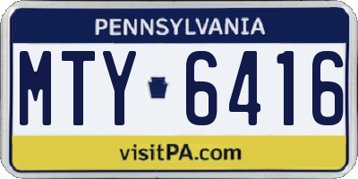 PA license plate MTY6416