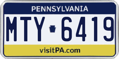 PA license plate MTY6419