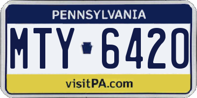 PA license plate MTY6420