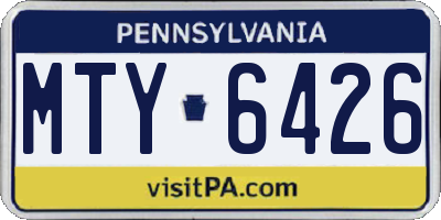 PA license plate MTY6426