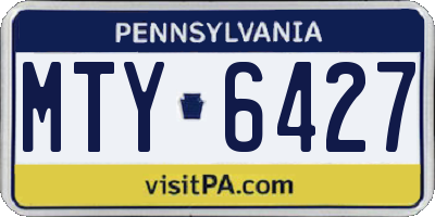 PA license plate MTY6427