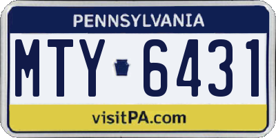 PA license plate MTY6431