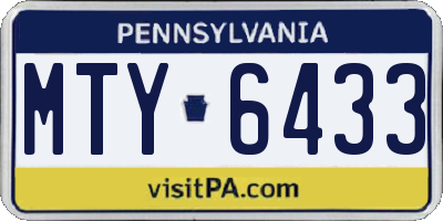 PA license plate MTY6433