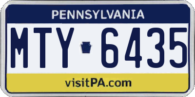 PA license plate MTY6435