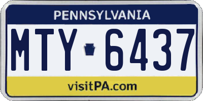 PA license plate MTY6437