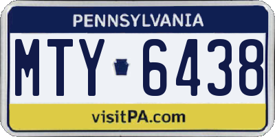PA license plate MTY6438