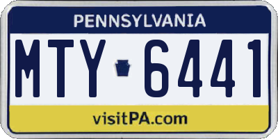 PA license plate MTY6441